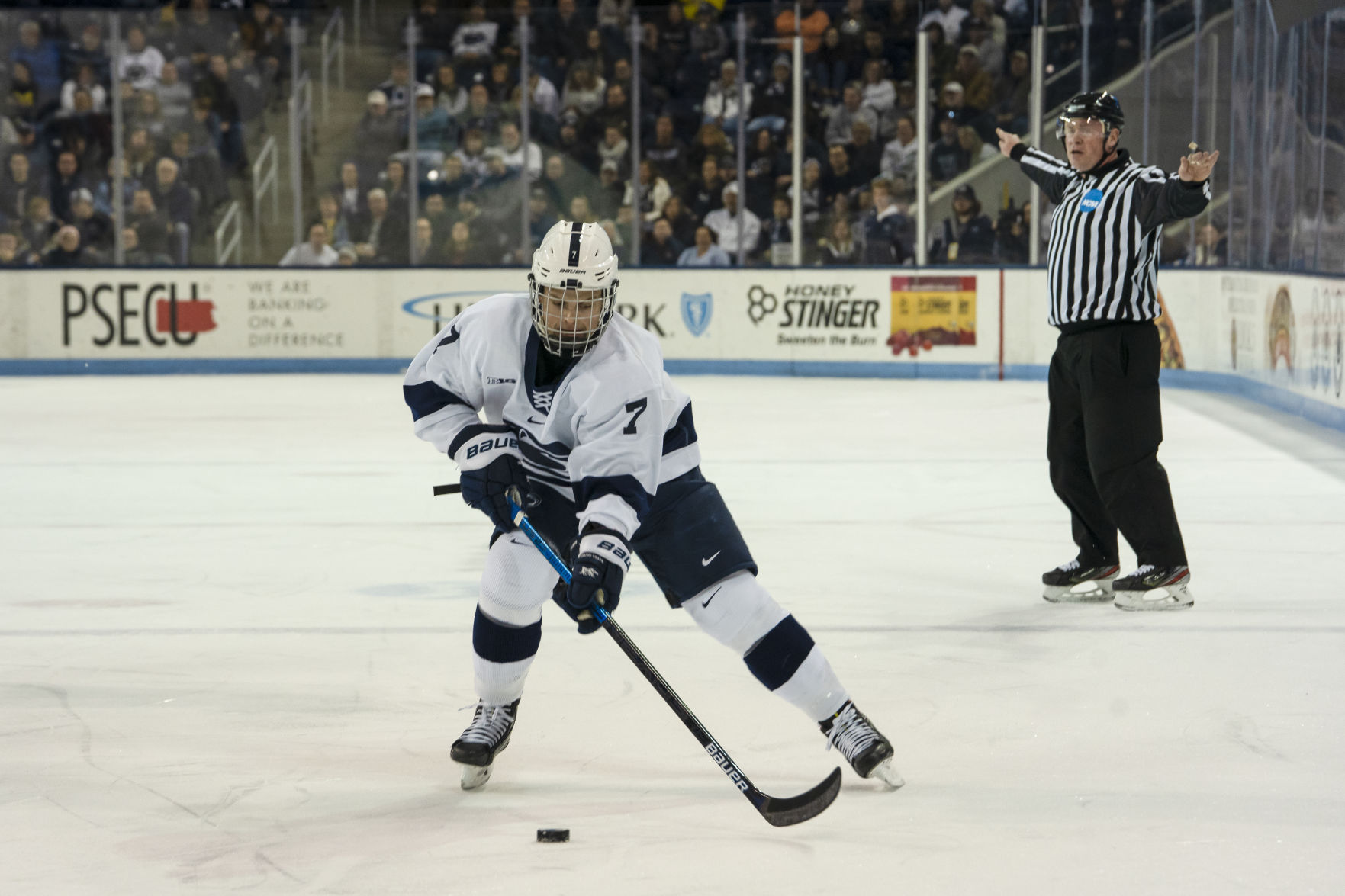 Penn State Men's Hockey VS. Michigan State, Evan Bell (7) Skating Alone